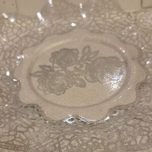 Metal LaceServing Plate with Floral Medallion